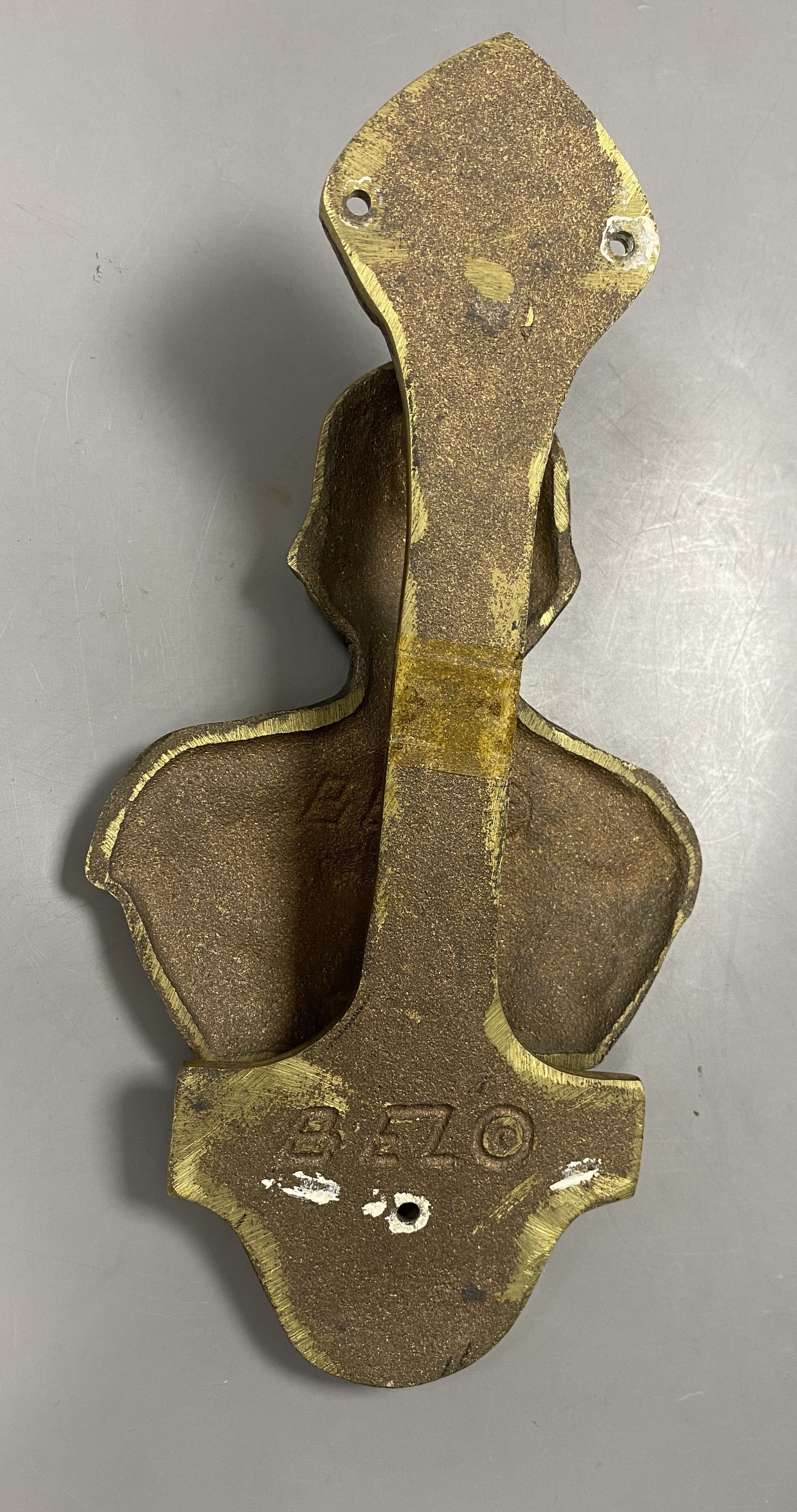 A modern heavy cast brass Lord Nelson door knocker, L 22.5cm